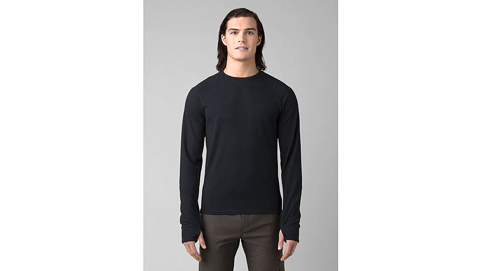 prAna Wensley Crew Top - Men's, Medium, Black, 1968121-001-SL-M