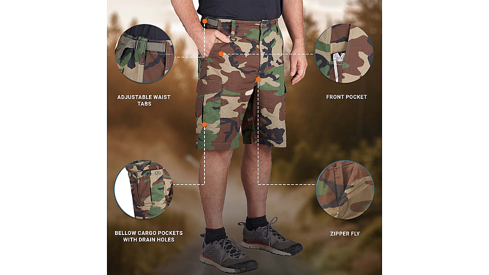 Propper BDU 2.0 Cargo Shorts, Woodland, Large, F52626F320L