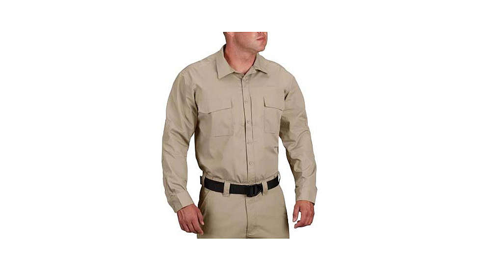 Propper RevTac Stretch Tactical Long Sleeve Shirt - Mens, Khaki, Medium, Large, F531705250M3