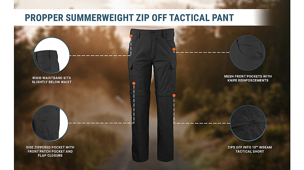 Propper Summerweight Zip Off Tactical Pants - Mens, LAPD Navy, 38X34, F52023C45038X34