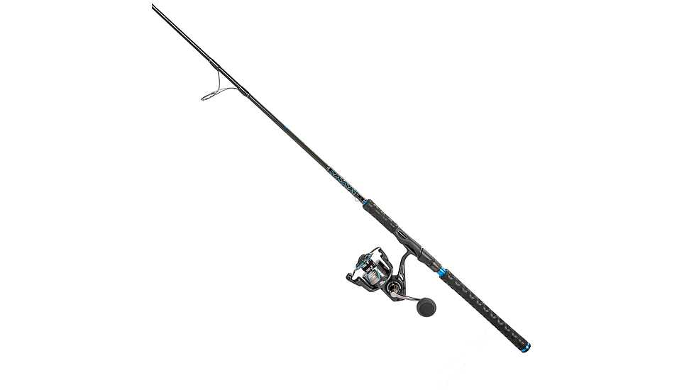 Quantum Benchmark Spinning Reel and Rod Combo, 7ft, 1-PC, Medium, Fast Rod, Graphite Composite Blank, SZ 5000 Reel, 5+1 Bearings, 5.6-1 Ratio, Silver/Blue, BK5000701M1220.P2