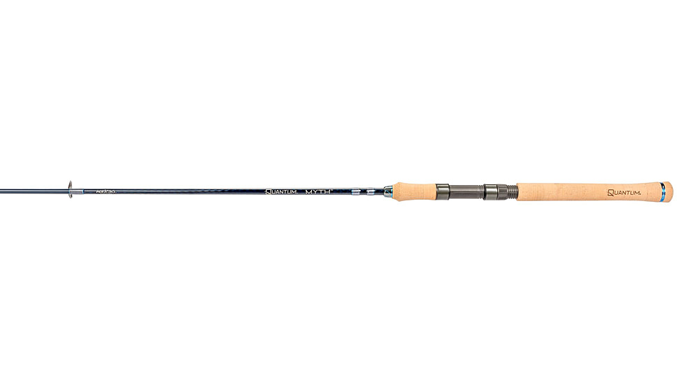 Quantum Myth Spinning Rod, 7ft, 1-PC, Light, Moderate-Fast Rod, HXS30 Graphite Blank, Seaguide Line Guides, Fuji DPS Reel Seat, Cork Handle, Gray/Blue, MTS701L612MF.R2