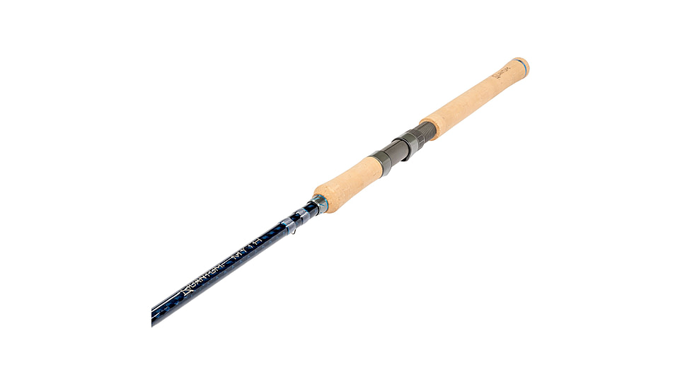 Quantum Myth Spinning Rod, 7ft, 1-PC, Medium-Heavy, Moderate-Fast Rod, HXS30 Graphite Blank, Seaguide Line Guides, Fuji DPS Reel Seat, Cork Handle, Gray/Blue, MTS701MH1220MF.R2