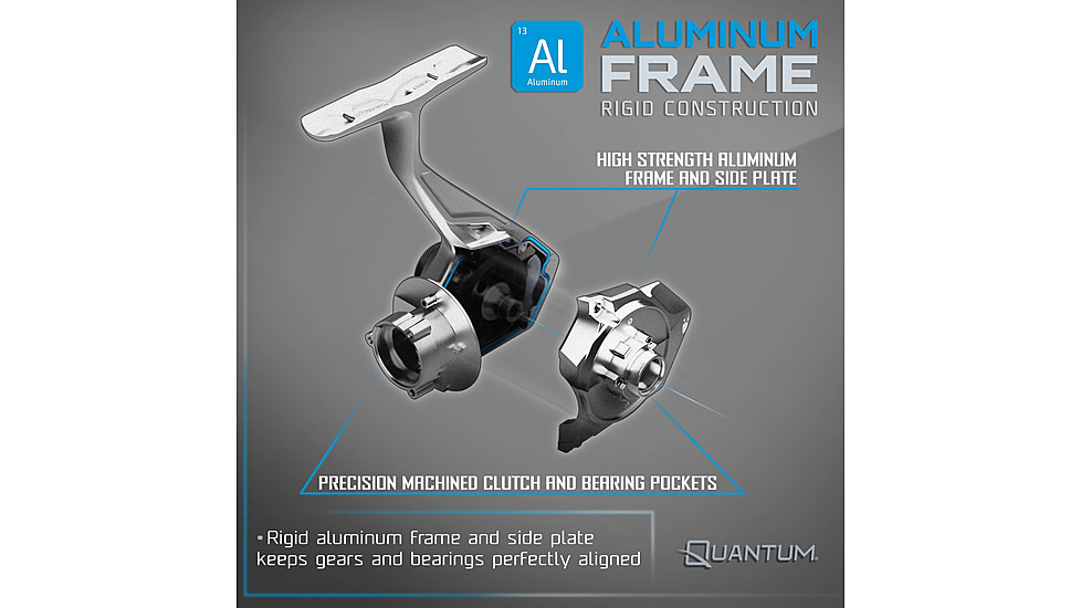 Quantum Strive Spinning Reel and Rod Combo, 7ft, 1-PC, Medium, Fast Rod, Graphite Composite Blank, SZ 5000 Reel, 4+1 Bearings, 5.6-1 Ratio, Silver/Blue, SV5000701M1220.P2