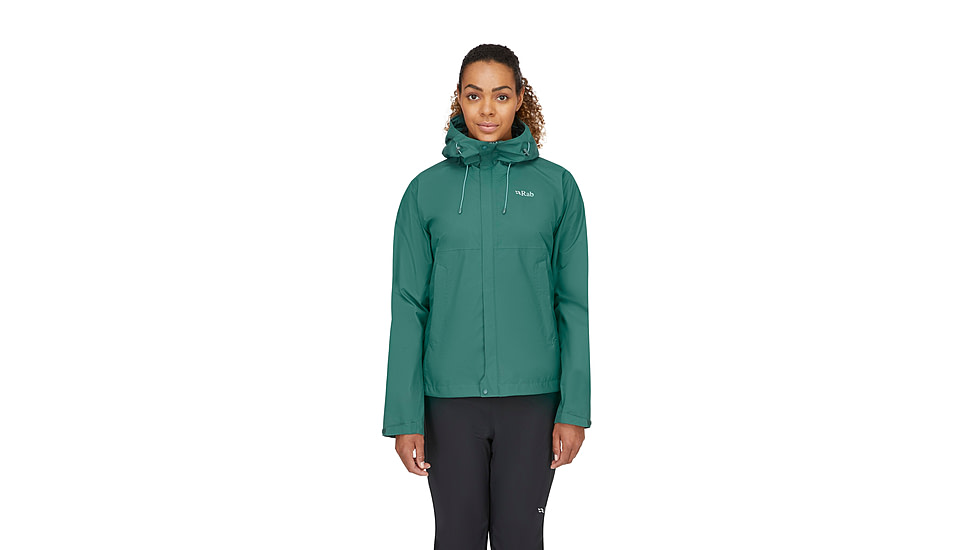 Rab Downpour Eco Jacket - Womens, Eucalyptus, 10, QWG-83-EUC-10