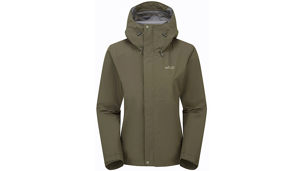 Rab Downpour Jacket - Womens, Army, 10/Small, QWI-07-ARM-10