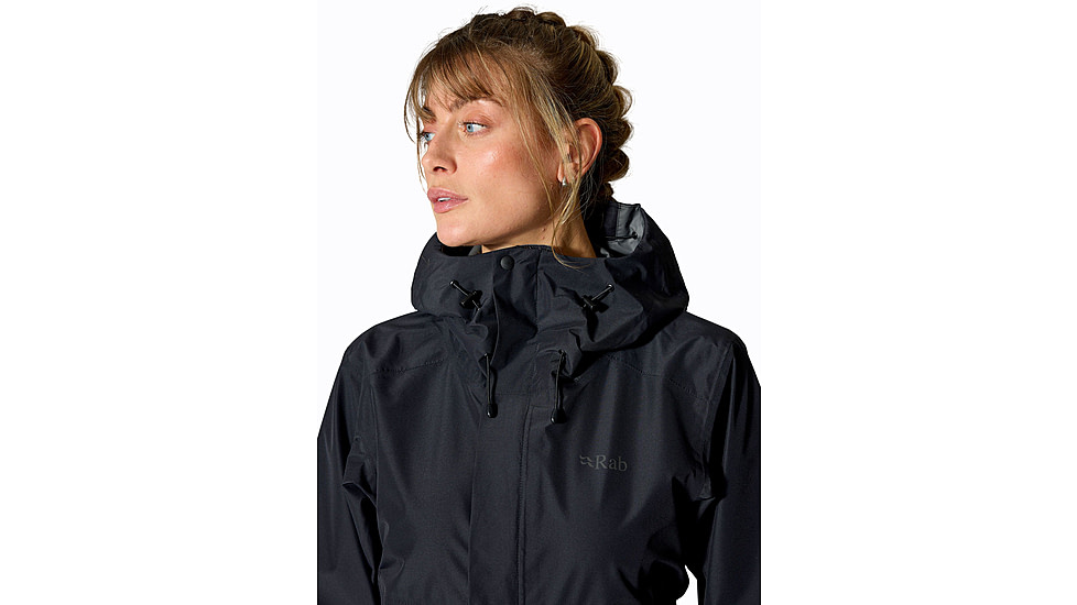 Rab Downpour Jacket - Womens, Black, 10/Small, QWI-07-BLK-10