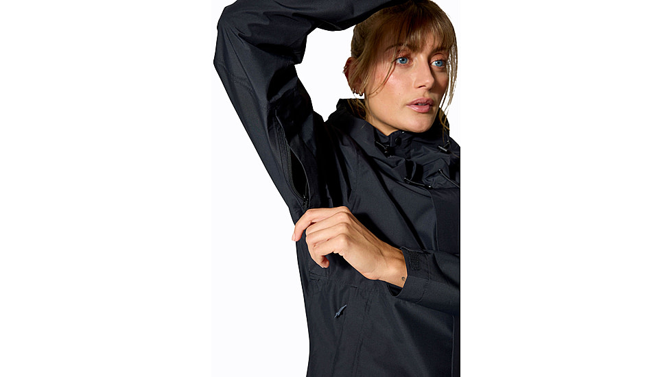 Rab Downpour Jacket - Womens, Black, 10/Small, QWI-07-BLK-10