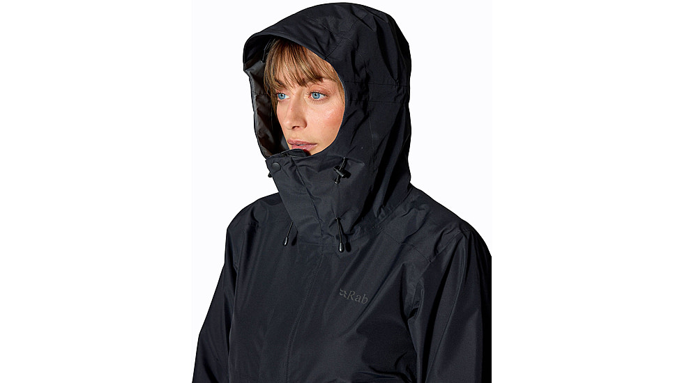 Rab Downpour Jacket - Womens, Black, 10/Small, QWI-07-BLK-10