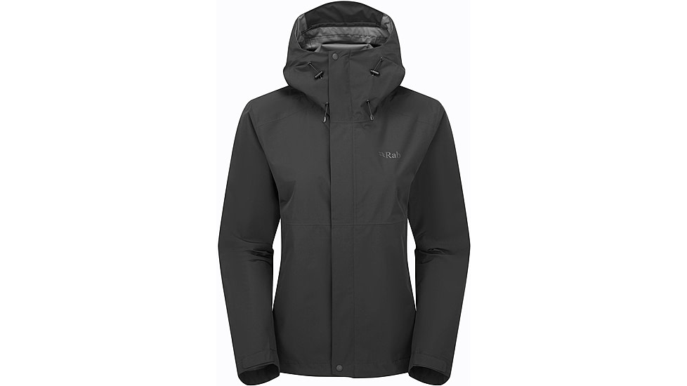 Rab Downpour Jacket - Womens, Black, 10/Small, QWI-07-BLK-10