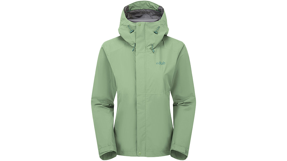 Rab Downpour Jacket - Womens, Fig Green, 12, Medium, QWI-07-FGR-12