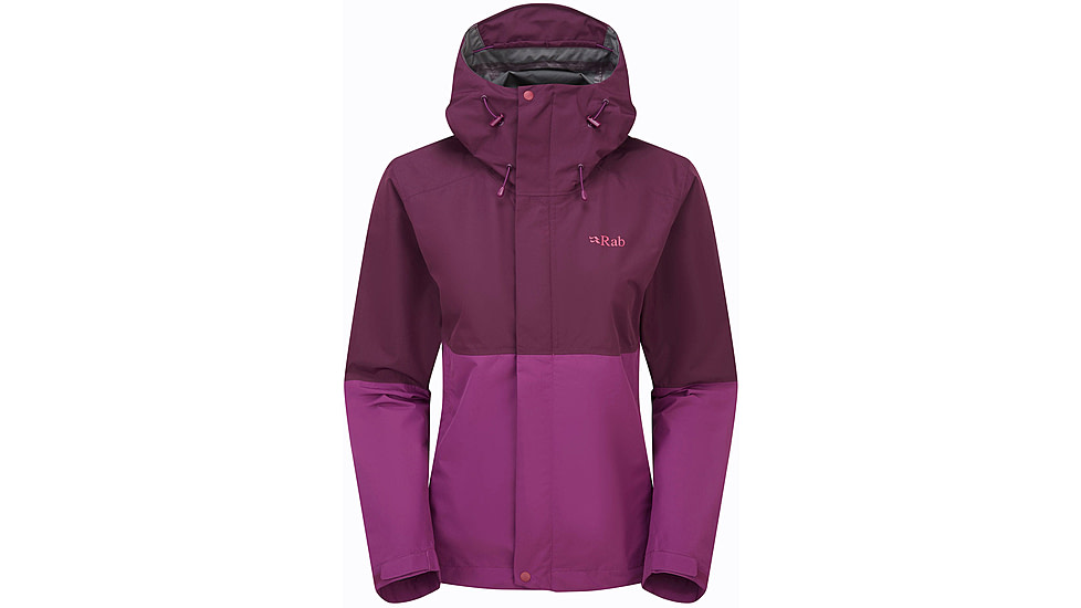 Rab Downpour Jacket - Womens, Mulberry, 14/Large, QWI-07-MUP-14