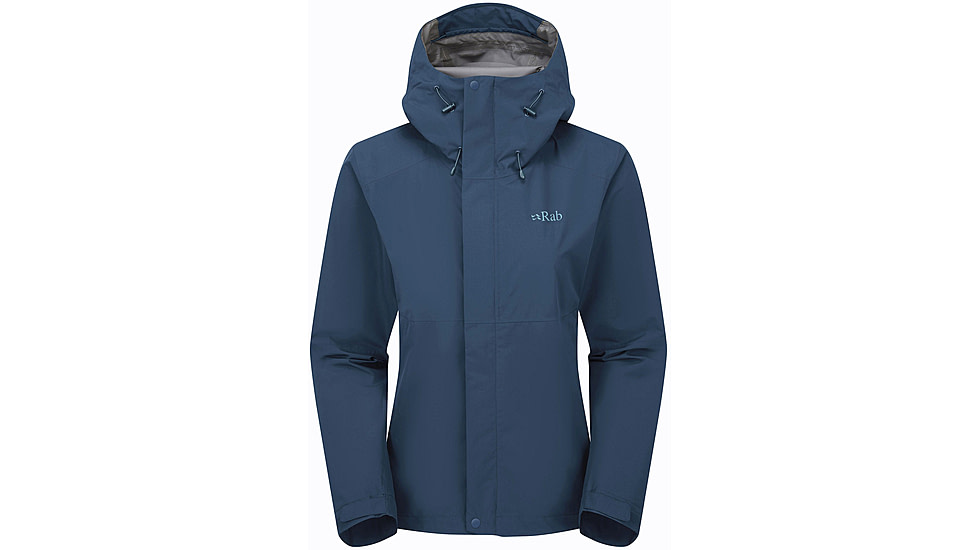 Rab Downpour Jacket - Womens, Tempest Blue, 14/Large, QWI-07-TMB-14