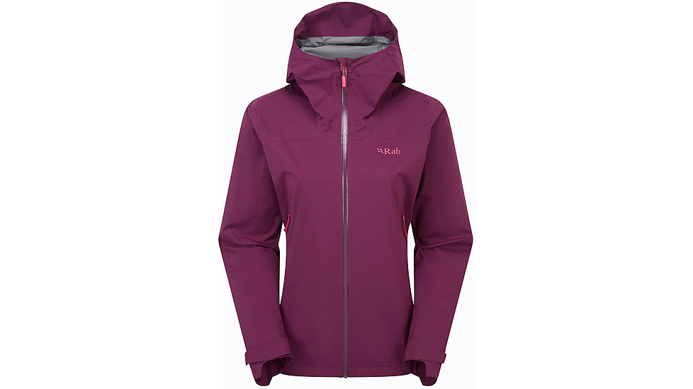 Rab Downpour Light Jacket - Womens, Mulberry, 10/Small, QWG-91-MUL-10