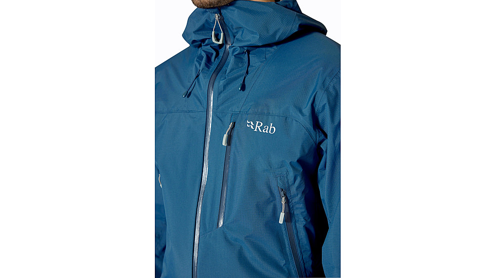 Rab Downpour Mountain Jacket - Mens, Tempest Blue, Medium, QWI-11-TMB-MED
