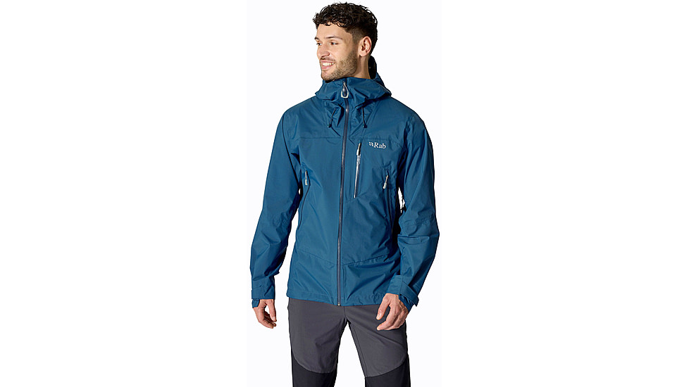 Rab Downpour Mountain Jacket - Mens, Tempest Blue, Medium, QWI-11-TMB-MED