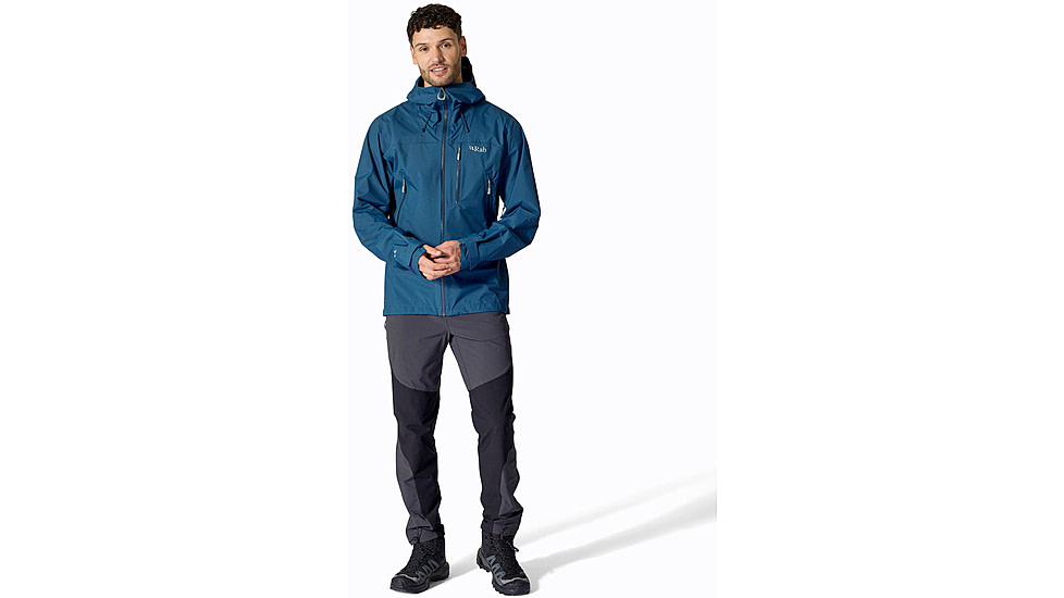 Rab Downpour Mountain Jacket - Mens, Tempest Blue, Medium, QWI-11-TMB-MED