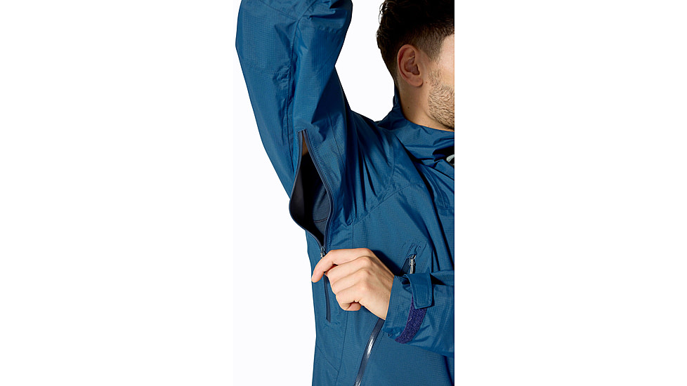 Rab Downpour Mountain Jacket - Mens, Tempest Blue, Medium, QWI-11-TMB-MED