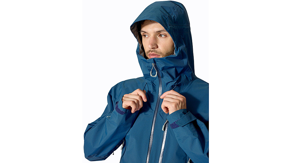 Rab Downpour Mountain Jacket - Mens, Tempest Blue, Medium, QWI-11-TMB-MED