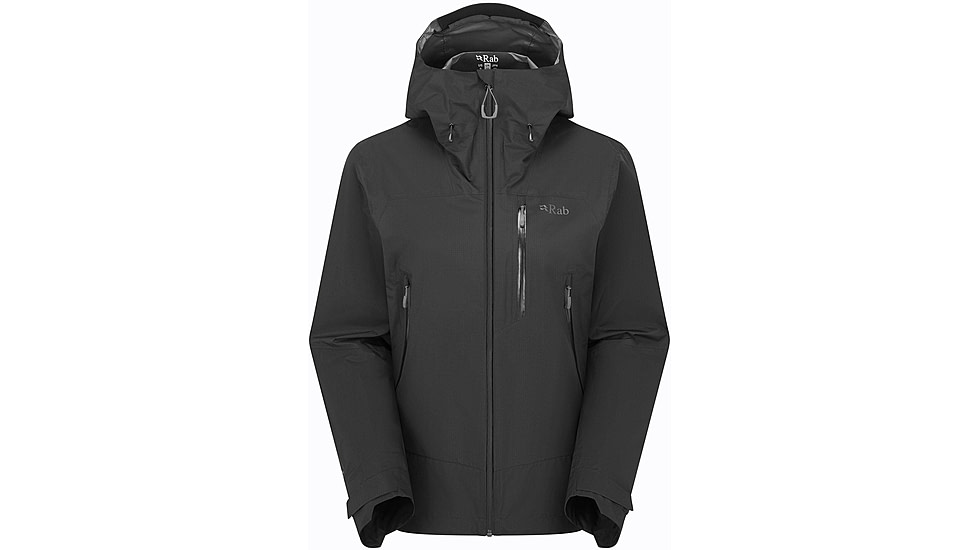 Rab Downpour Mountain Jacket - Womens, Black, 14/Large, QWI-12-BLK-14