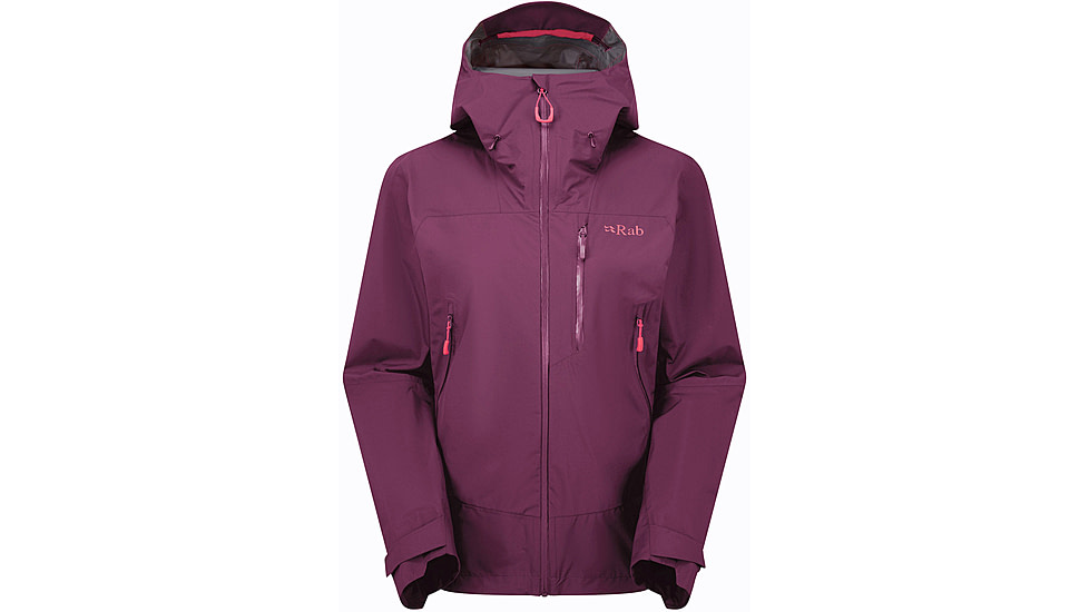 Rab Downpour Mountain Jacket - Womens, Mulberry, 14/Large, QWI-12-MUL-14