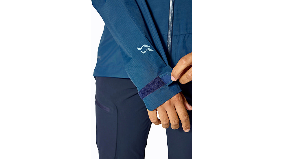 Rab Downpour Mountain Jacket - Womens, Tempest Blue, 14/Large, QWI-12-TMB-14