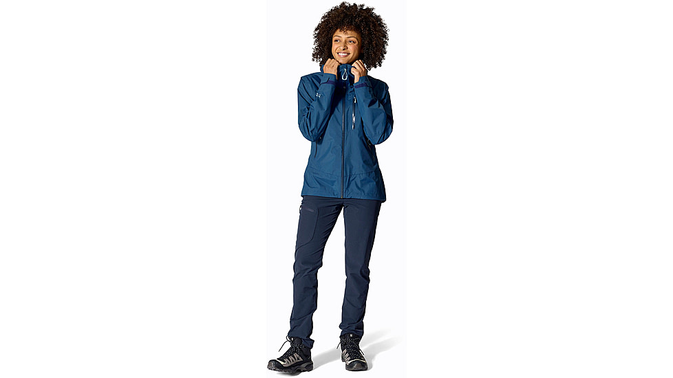 Rab Downpour Mountain Jacket - Womens, Tempest Blue, 14/Large, QWI-12-TMB-14