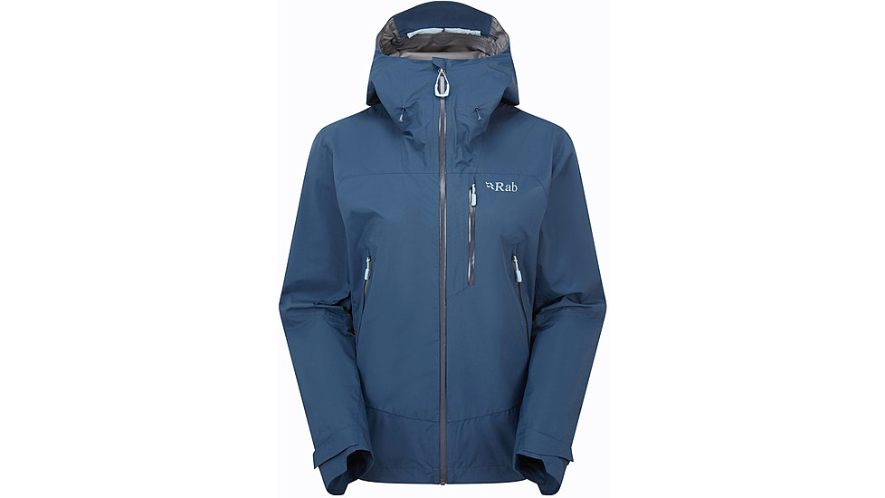 Rab Downpour Mountain Jacket - Womens, Tempest Blue, 14/Large, QWI-12-TMB-14