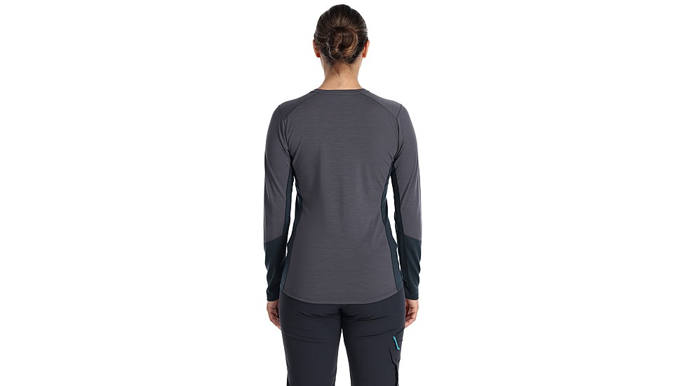 Rab Syncrino Base LS Tee - Womens, Graphene, Extra Large, QBL-33-GRH-16