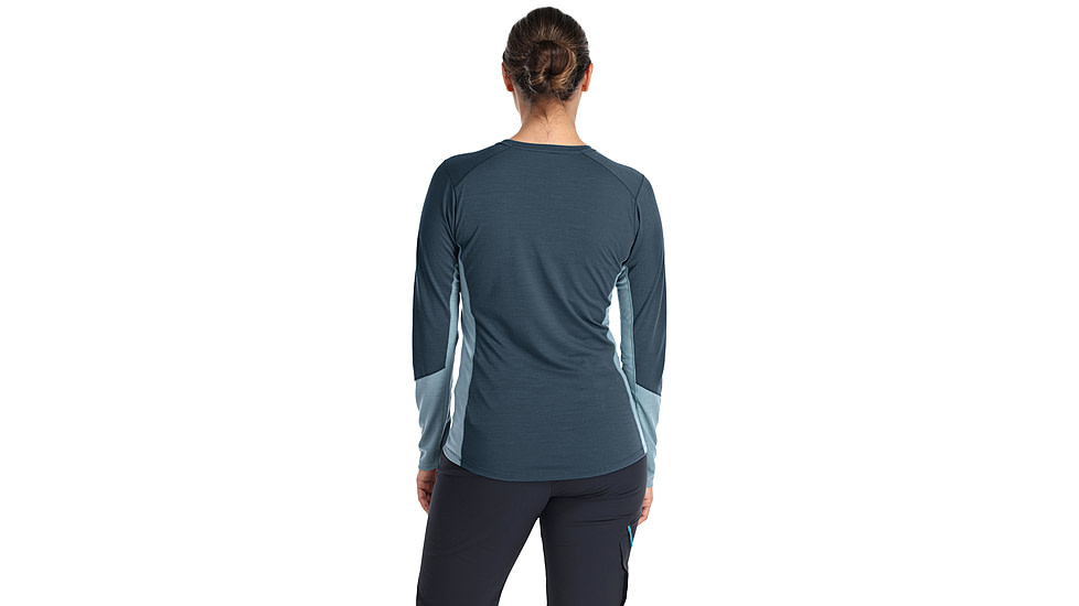 Rab Syncrino Base LS Tee - Womens, Orion Blue, Small, QBL-33-ORB-10