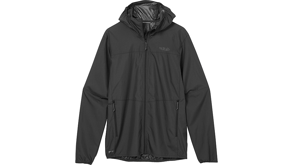 Rab Windgather Hooded Jacket - Mens, Black, Extra Large, QWS-84-BLK-XLG