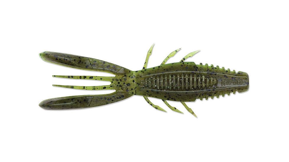 Rapala CrushCity Bronco Bug, 6 Pack, Green Pumpkin Chartreuse Pepper, 4in, CCBRB4GPCH