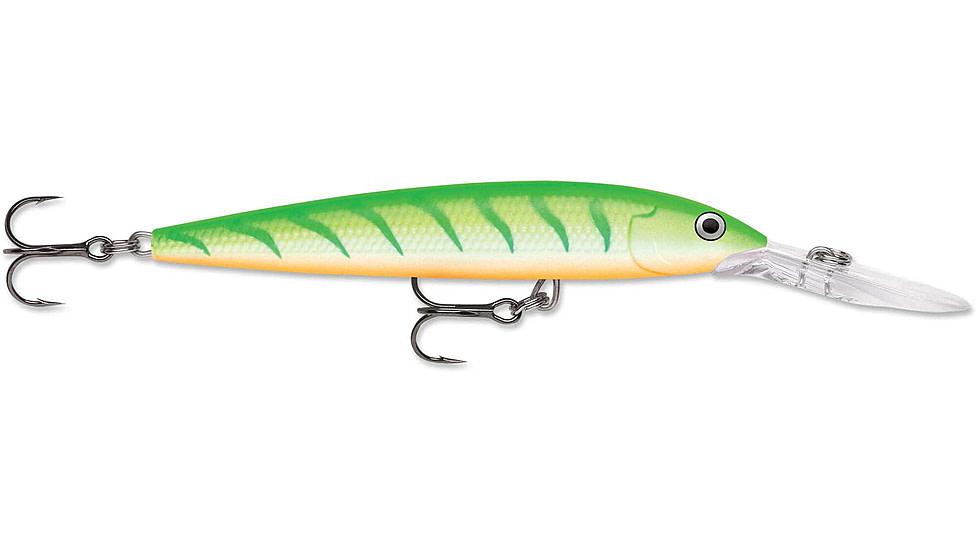 Rapala Down Deep Husky Jerk 10 Lure, Green Tiger UV, DHJ10GTU