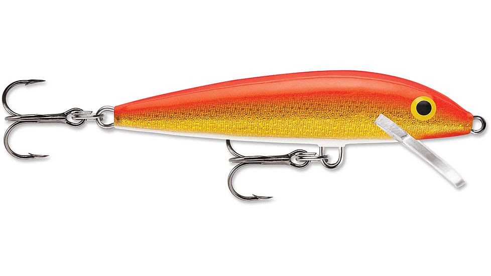 Rapala Original Floater 07 Lure, Gold Fluorescent Red, F07GFR