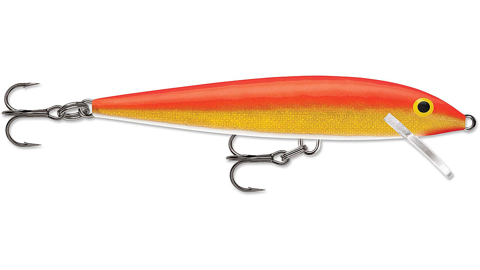 Rapala Original Floater 09 Lure, Gold Fluorescent Red, F09GFR
