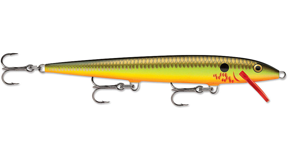 Rapala Original Floater 13 Lure, Bleeding Hot Olive, F13BHO