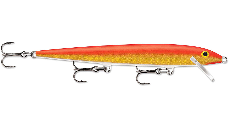 Rapala Original Floater 13 Lure, Gold Fluorescent Red, F13GFR