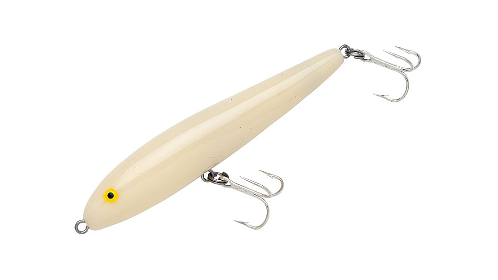 Rebel Lures Rebel Jumpin Minnow Topwater Bait, 4 1/2in, 1/2 oz, Floating, Bone, T2000S