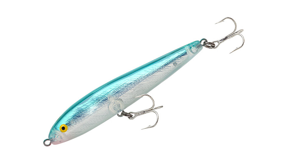 Rebel Lures Rebel Jumpin Minnow Topwater Bait, 4 1/2in, 1/2 oz, Floating, Silver/Blue, T2003S