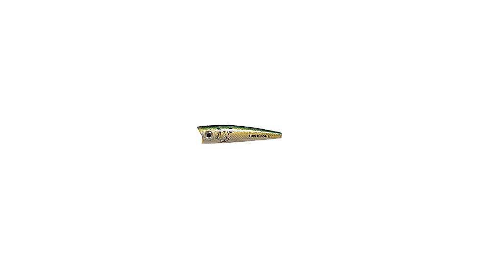 Rebel Lures Rebel Super Pop-R Topwater Bait, 3 1/8in, 5/16oz, Floating, Sun Perch, P66ZGS-R