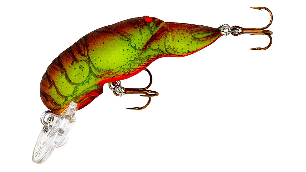 Rebel Lures Rebel Teeny Wee Crawfish Bait 1 1/2in, 1/10 oz, Floating, Chartreuse/Brown, F7767