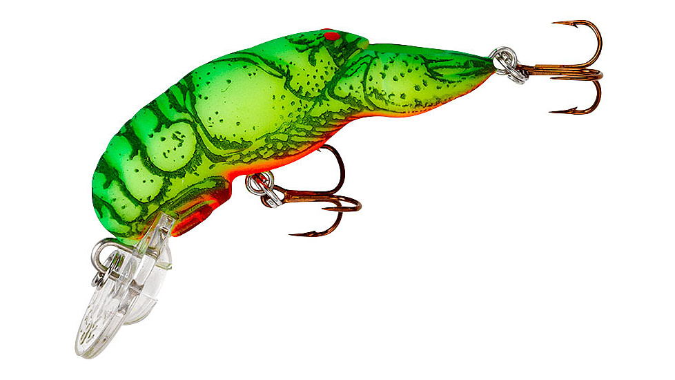Rebel Lures Rebel Teeny Wee Crawfish Bait 1 1/2in, 1/10 oz, Floating, Chartreuse/Green Back, F7734