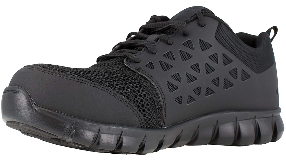 Reebok Sublite Cushion Work Shoe Toe Athletic Oxford - Mens, Black, 8.5, Wide, 690774453845