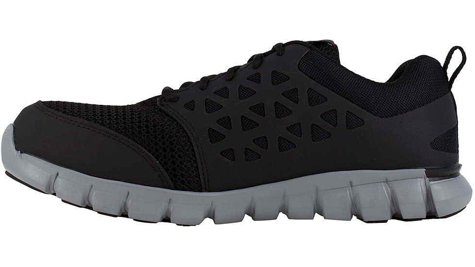 Reebok Mens Sublite Cushion Work Athletic Oxford Shoes, Black, 10.5, RB4041-BLACK-10.5-MENS-M