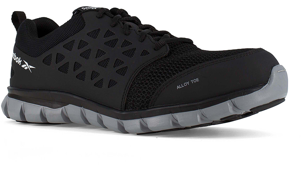 Reebok Mens Sublite Cushion Work Athletic Oxford Shoes, Black, 10.5, RB4041-BLACK-10.5-MENS-M
