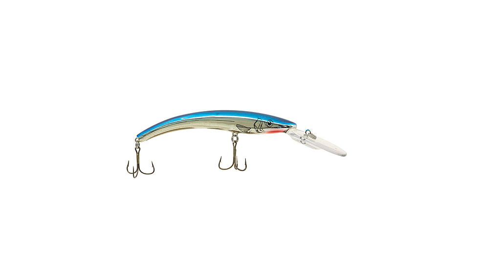 Reef Runner Deep Diver 800 Rattling Minnow, 28ft Diving Depth 6 3/16in, 5/8oz, Floating, Chrome/Blue, 80004