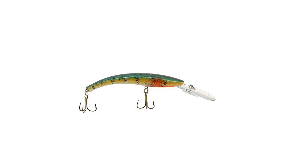 Reef Runner Deep Diver 800 Rattling Minnow, 28ft Diving Depth 6 3/16in, 5/8oz, Floating, Green Perch, 80009