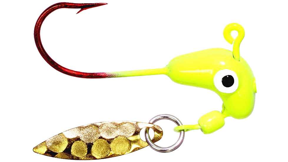 Road Runner Barbed Head 1/16 oz, w/Bleeding Bait Hook Chartreuse, 4/Pack, C-152-012
