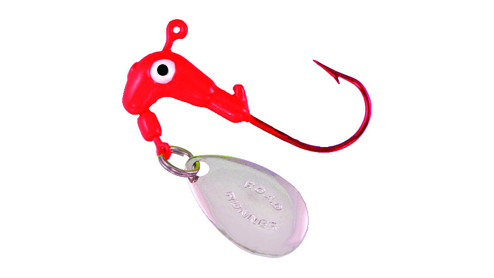 Road Runner Barbed Head 1/16 oz, w/Bleeding Bait Hook Fluorescent Red, 4/Pack, C-152-009