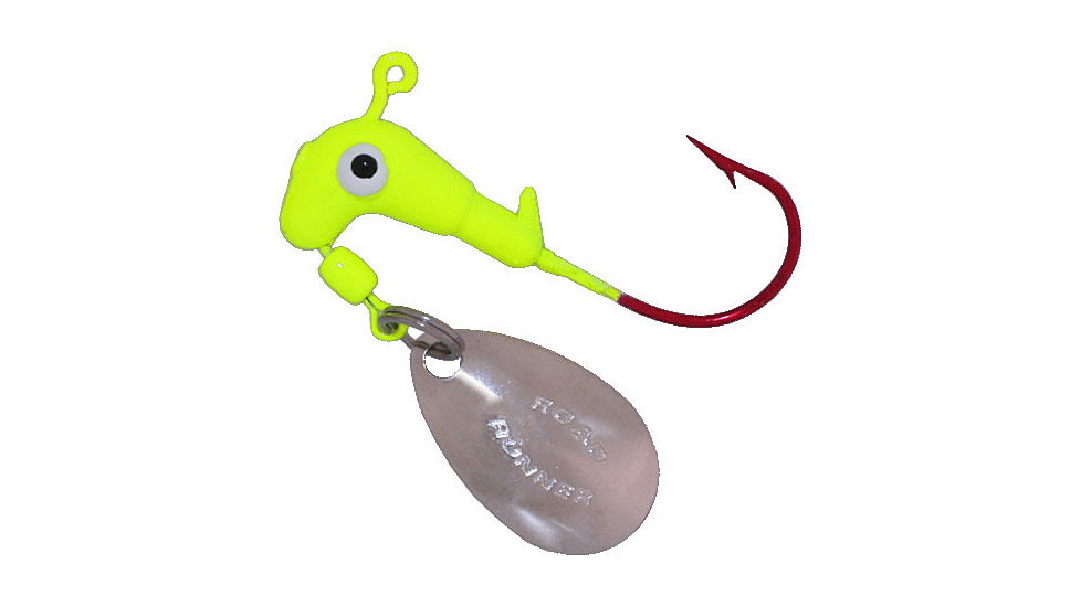 Road Runner Barbed Head 1/8 oz, w/Bleeding Bait Hook Chartreuse, 4/Pack, C-153-012